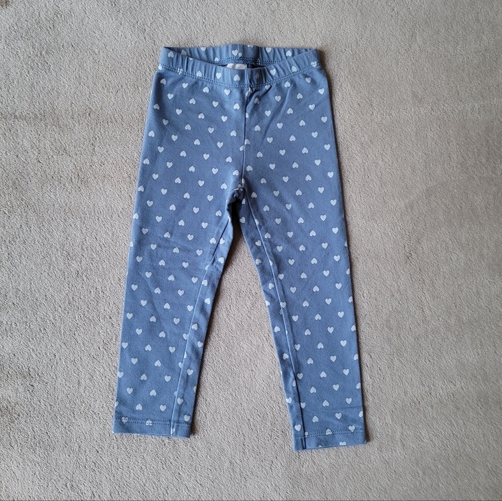 Children's Place Girl Blue Legging Heart Pattern Size 2T NWOT